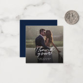 Elegante met de hand beletterde trouwdag foto dank notitiekaartje (Voorkant / Achterkant in situ)