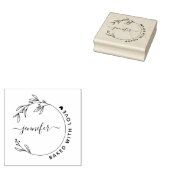 Elegante met de hand getekende botanische gebakken rubberstempel (Gestempeld)