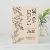 Elegante met de hand getekende fancy script bruilo kaart (Staand voorkant)
