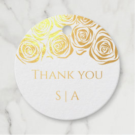 Elegante met de hand getekende gouden rozen bedank bedankjes labels