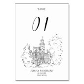 Elegante met de hand getekende illustratie van Châ Kaart (Voorkant)