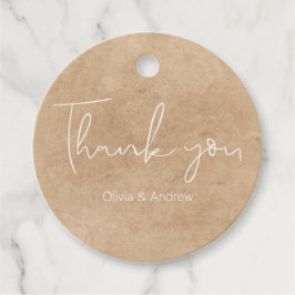 Elegante met de hand getekende kraft bedank favor bedankjes labels