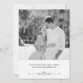 Elegante met de hand getekende roos fotolijst save the date (Achterkant)