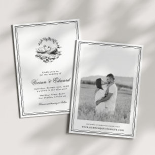 Elegante met de hand getekende zwaan vintage botan kaart