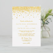 Elegante met folie gestempelde confetti-stippen br uitnodiging (Staand Voorkant)