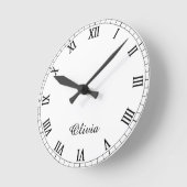 Elegante  met Jouw naam Ronde Klok (Hoek)