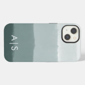 Elegante, met monogram gegraveerde initialen Limed iPhone Hoesje (Achterkant horizontaal)