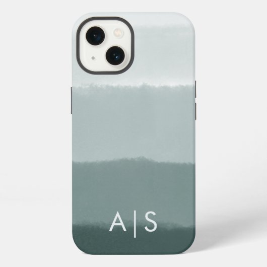 Elegante, met monogram gegraveerde initialen Limed iPhone Hoesje (Achterkant)