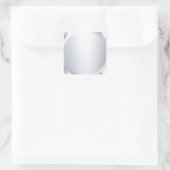 Elegante metaal zilveren uitzicht aangepaste blanc vierkante sticker (Tas)