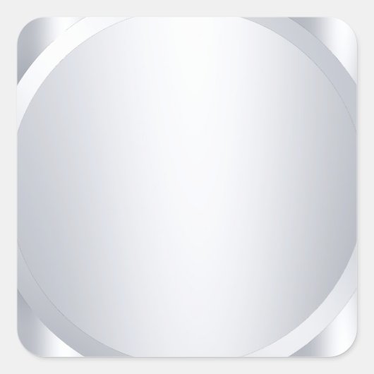 Elegante metaal zilveren uitzicht aangepaste blanc vierkante sticker (Voorkant)