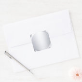 Elegante metaal zilveren uitzicht aangepaste blanc vierkante sticker (Envelop)