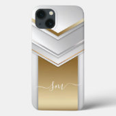 Elegante metal 3D-look kalligrafie goud monogram Case-Mate iPhone Case (Achterkant)