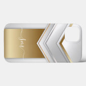 Elegante metal 3D-look kalligrafie goud monogram Case-Mate iPhone Case (Achterkant (horizontaal))