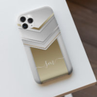 Elegante metal 3D-look kalligrafie goud monogram