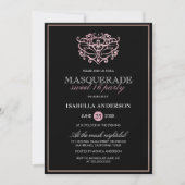 Elegante Metallic Blush Pink Masquerade Sweet 16 Kaart (Voorkant)