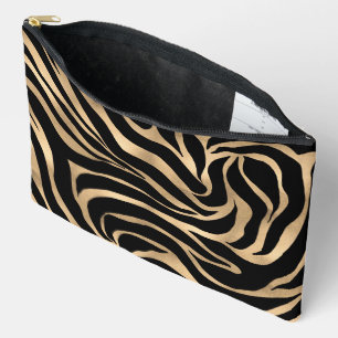 Elegante Metallic Goud Zebra Zwart Dierenprint Etui