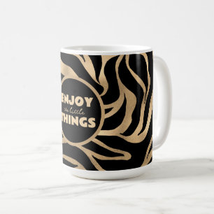 Elegante Metallic Goud Zebra Zwart Dierenprint Koffiemok