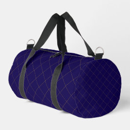 Elegante Metallic Gouden Box Streep Donkerblauw Plunjezak