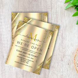 Elegante Metallic Gouden Glitter Schoonheid Flyer