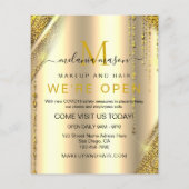 Elegante Metallic Gouden Glitterende Schittering S Flyer (Achterkant)