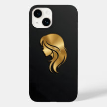 Elegante Metallic Gouden Silhouet Profiel Meisje i