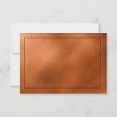 Elegante Metallic Koperen Huwelijks RSVP Kaartje (Achterkant)
