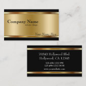 Elegante metallic look goud op zwart visitekaartje (Voorkant / Achterkant)