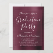 Elegante Metallic Paarse Bourgogne Graduation Part Kaart (Voorkant)