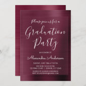 Elegante Metallic Paarse Bourgogne Graduation Part Kaart (Voorkant / Achterkant)