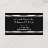 Elegante Metallic Professionele Bedrijfs Zilver Visitekaartje (Achterkant)