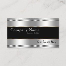 Elegante Metallic Professionele Bedrijfs Zilver Visitekaartje