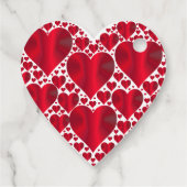 Elegante metallic rode harten valentijnen stijlvol bedankjes labels (Achterkant)