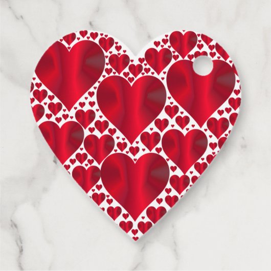 Elegante metallic rode harten valentijnen stijlvol bedankjes labels (Achterkant)