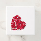 Elegante metallic rode harten valentijnen stijlvol bedankjes labels (In situ)