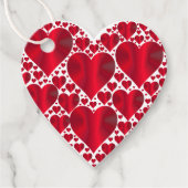 Elegante metallic rode harten valentijnen stijlvol bedankjes labels (Voorkant)