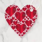 Elegante metallic rode harten valentijnen stijlvol bedankjes labels (Achterkant)