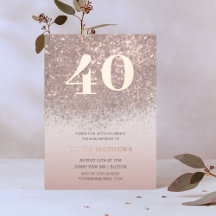 Elegante Metallic Roze Goud Glitter 40e Verjaardag