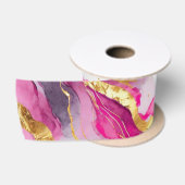 Elegante Metallic Swirls Lint Roze, Goud & Wit (Spoel)