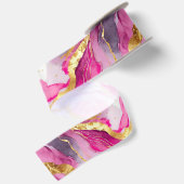 Elegante Metallic Swirls Lint Roze, Goud & Wit (Achterkant)