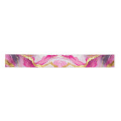 Elegante Metallic Swirls Ribbon Roze, Goud & Wit Satijnen Lint (Voorkant)