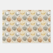 Elegante metallic vintage kerst Ornamenten Inpakpapier Vel (Voorkant 2)