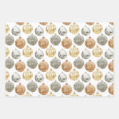 Elegante metallic vintage kerst Ornamenten Inpakpapier Vel (Voorkant)