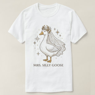 Elegante mevrouw Silly Goose Bruids Trouwontwerp T-shirt