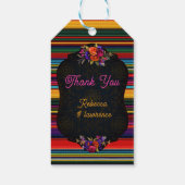 Elegante Mexicaanse bloemen bruiloft Cadeaulabel (Achterkant)