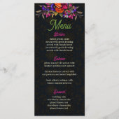 Elegante Mexicaanse bloemen bruiloft Menu (Voorkant)