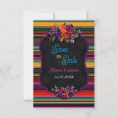 Elegante Mexicaanse bloemen bruiloft Save The Date (Voorkant)
