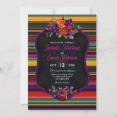 Elegante Mexicaanse bloemen bruiloft uitnodiging (Voorkant)