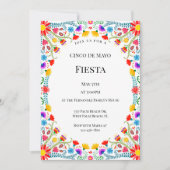 Elegante Mexicaanse Bloemen Cinco De Mayo Feest  Kaart (Voorkant)