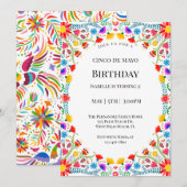 Elegante Mexicaanse Bloemen Cinco De Mayo Verjaard Kaart (Voorkant / Achterkant)
