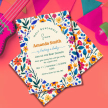 Elegante Mexicaanse bloemige babyshower uitnodigin